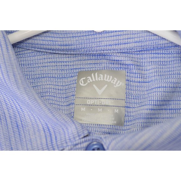 NEW Callaway Men's Opti Dri Sun Protection Golf Polo Shirt Size Medium BLUE - Picture 4 of 5